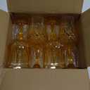 XUWAIDSGN 16 Pcs 7oz Plastic Vintage Wine Glasses Drinking Glasses Unbreakable Wedding Glassware Crystal Water Goblets Reusable Drinkware Vintage Champagne Flutes (16, Amber)