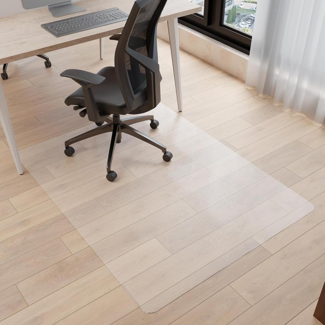 Office Chair Mat for Hardwood Floor, 45 x 53 Large Chair Mats, Under Desk Chair Mat for Rolling Chairs, Easy Glide Desk Floor Mat for Home Office (Rectangle)