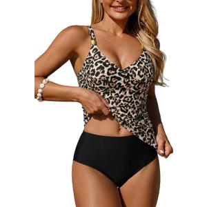 ZAFUL Women's High Waisted Bikini Set Ruched Tummy Control Swimsuits Twist Two Piece 2026 Metal Bathing Suit Large
