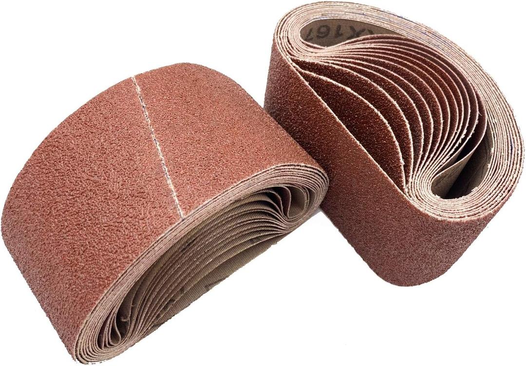 24 Pack 2-1/2x16-inch Sanding Belts, Aluminum Oxide Abrasive Sandpaper for 2.5 x 16 Belt Sander, 6 Each of 40 80 120 240 Grits