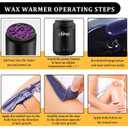 Podoy Mini Wax Pot Warmer for Hair Removal, Small Portable Travel Wax Melt Heater Machine Digital Display for SPA Salon Brow Body Nose Upper Lip Hair Waxing with 100 Waxing Sticks