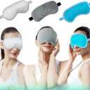 Eye Mask Set of 3 - Heated Eye Mask with Weighted Moist Warm Compress for Dry Eyes & Migraine - Cooling Eye Mask with Cold Compress for Irritated Eyes, Dry Eyes, Blepharitis, and Styes