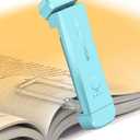 Book Reading Light, Silent Touch Clip-on Book Lamp with 3 Amber Colors & 7 LEDs Precise Dimming for Eye Caring Night Reading, Kids (Blue)