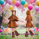 Capybara Kids Costume Set, Halloween Costume 3-Piece Outfit Cute Animal Dress-Up for Parties, and Playtime (Large, Brown)
