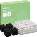 Veken 4 Pack Replacement Filters & 4 Pack Replacement Pre-filter Sponges for Automatic Pet Fountain Cat Water Fountain Dog Water Dispenser (6 Piece Set)