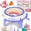BZVV Knitting Machine for SENTRO 48 Needles Smart Knitting Crochet Machine with Row Counter for Adults and Beginners, Knitting Board Rotating Double Loom (Blue - 48 Needles (NEW GIFT BOX))