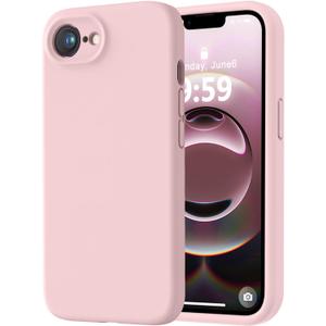 LOVE 3000 Designed for iPhone 16e Case, Premium Silicone with [Soft Anti-Scratch Microfiber Lining] Shockproof Protective Phone Case for Men Women Girls 6.1", Chalk Pink