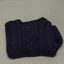 Amazon Essentials x Sofia Grainge Babies, Toddlers, and Boys' Cable Crewneck Sweater (3T, Navy)