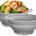Collapsible Silicone Bowl, 2 PACK Mixing Silicone Bowls, Camping BowlPopcorn Bowl,Food Storage Bowl,(Grey)e) (Gery) Gray