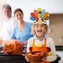 3 x Gatherfun Autumn Children School Party Decor, 12ct Fall Thanksgiving Paper Headbands - Color Your Own Turkey Activity Headbands, Thanksgiving Party Craft Activities & Turkey Party Favors