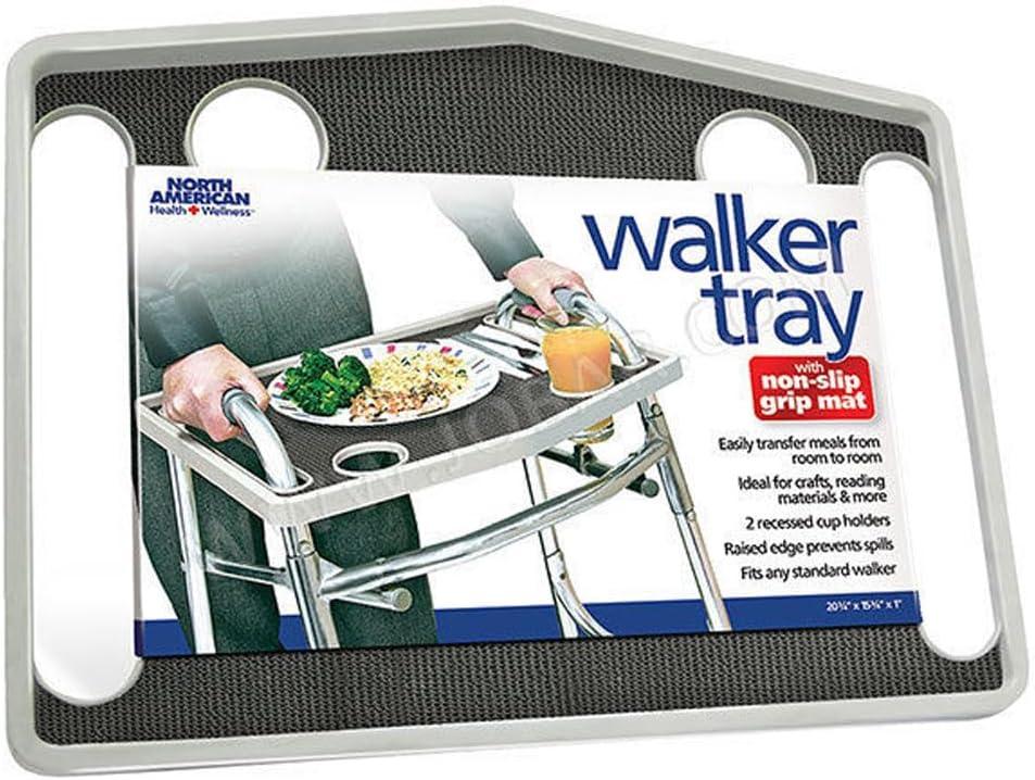 North American Health +Wellness Walker Tray, Gray, 1 Count (Pack of 1)