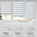 ChrisDowa Cordless Zebra Blinds for Windows, Dual Layer Free-Stop Light Filtering Window Roller Shades, Pull Down Privacy Zebra Shades for Home, Office, Bedroom, Door (21" W x 72" H, Light Grey)