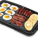 DASH Deluxe Everyday Electric Griddle with Dishwasher Safe Removable Nonstick Cooking Plate for Pancakes, Burgers, Eggs and more, Includes Drip Tray + Recipe Book, 20 x 10.5, 1500-Watt - Grey