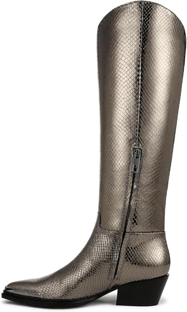 Franco Sarto Women's Billie Knee High Fashion Cowboy Boot ( 8.5 Men, Brown)