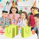 Pikalon 6 pcs Neon Yellow Gift Bags with Handles, Medium 8.66"x4.72"x9.84" Bright Color Gift Wrap Paper Bag Party Favor Bag Boutique Retail Bags for Wedding Birthday Baby Shower Wedding Welcome Party Supplies (Yellow, 8.66x4.72x9.84 Inches)