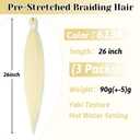 2 x 26 Inch 3 Pack Pre Stretched Braiding Hair