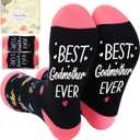 Godmother Gifts Socks for Women - Soft Best Godmother Ever Crew Socks, God Mother Proposal Christimas Mother’s Day Baptism Thank You Appreciation Birthday Gift from Godchild