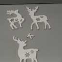 3Pcs Cute Christmas Tiered Tray Decor Indoor, Wooden Farmhouse Reindeer Christmas Tabletop Decorations Xmas Centerpiece, Rustic Reindeer Sign Standing Elk Decor for Home Shelf (White)