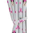 Jay Franco Black Out Window Curtains for Kids Bedroom 4-Piece Drape Set with 2 Tiebacks, Grey - Minnie Mouse, 42" W x 84" L (Pack of 2)
