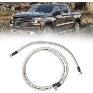 15167372 15077513 2PCS Fuel Tank Hoses Stainless Compatible for 2001 2002 2003 2004 2005 2006 2007 2008 2009 2010 Chevrolet Silverado/GMC Sierra 2500HD 3500HD 6.6L Diesel