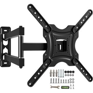 Gkyet Full Motion TV Wall Mount,Swivel Tilt Extension with Articulating Arms,Tvs Brackets for Wall Mount with VESA 400x400mm up to 66lbs Max,Universal TV Mount for 19-55 inch LED Monitors Flat Screen