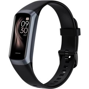 Fitness Tracker with 24/7 Heart Rate Blood Oxygen Sleep Monitor,Activity Tracker with 1.1" AMOLED Touch Color Screen, Multiple Sport Modes Step Counter,IP68 Waterproof for Women Men (Dark Black)