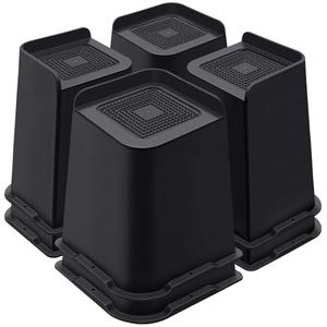 ANNKUT Bed Risers 8 Inch Heavy Duty, Furniture Risers for Bed Desk Table Sofa Couch ，Oversized Bed Lifts Risers, Support up to 5000 Lbs(8 Pack Black)