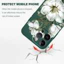 for iPhone 15 Pro Max Case Anti Scratch Soft Microfiber Lining, Soft Shockproof Slim Fit Floral for iPhone 15 Pro Max Phone Cover 6.7 inch-Cotton Green