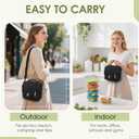 Lunch Box Lunch Bag for Women Men Reusable Insulated Lunch Bag Women Lunch Cooler Tote Bags with Adjustable Shoulder Strap for Office Work Picnic Travel, Black