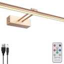 Picture Light,Battery Art Lights for Wall,Wireless Remote Painting Light with Timer and Dimmable,16Metal Display Lighting for Artwork,Portrait,Gallery-Rosegold