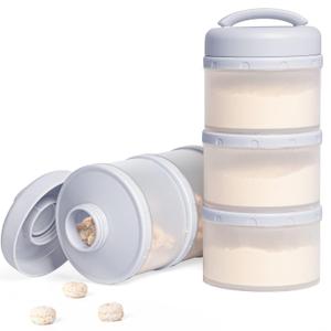 Termichy Stackable Formula Dispenser Portable Milk Powder Container, 2 Pack, Grey