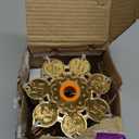 Electric Plastic Light, Pooja Diya with LED Spark, Home Temple Decor, Electric Diya Golden,Mandir Diya,Diwali Diya Lamp (1 Layer, 1)