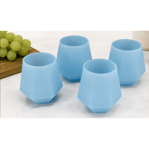 Wine2Go Diamond Silicone Wine Glasses 9oz, Pack 2