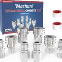 3/8" Pressure Washer Quick Connect Kit, Female and Male Swivel Fitting, Stainless Steel Adapter Set 3/8 Quick Connect Fittings Coupler (8 Pcs)