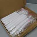 Rossesay 20 Pcs Flameless LED Taper Candles Battery Operated Taper Candles 5 Sizes of 6.5'', 7.7'', 8.8'', 10.0'', 11.2'' Flameless Candlesticks Flickering with 3D Flame for Wedding (White)