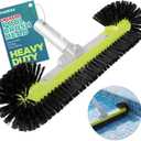 Pool Brush Head for Cleaning Walls with Hemispherical Bristles, Heavy Duty Inground/Above Ground Swimming Pool, Scrub Brush for Tile Flooring Vinyl Pools Fiberglass Fits 1.25 Poles (Charcoal)