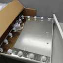 Keonjinn White Vanity Mirror with Lights 23" x 18", 15 LED Bulbs Hollywood Makeup Mirror with 2 Replacement Bulbs, 3-Color Lights, Aluminum Metal Frame, USB Charging Port for Gift Birthday Anniversary