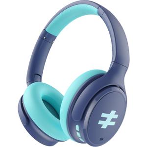 seenda Active Noise Cancelling Headphones for Kids, HEO-303 Bluetooth 5.4 60H Playtime Type C Fast Charging, 74/85/94 dB Safe Volume Limit Headset with Mic for Ipad, Airplane, Travel, Blue