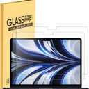 MUBUY-GOL 2 Pack Tempered Glass Screen Protector for MacBook Air 13.6" (2022-2025 M2/M3/M4) - 9H Hardness Scratch-Resistant, Fingerprint-Proof, Bubble-Free Installation