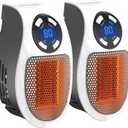 450W Space Heater, Remote Wall Outlet Electric Space Heater as Seen on TV with Adjustable Thermostat and Timer and Led Display, Compact for Office Dorm Room,2PC