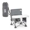 Bright Starts Pop 'N Sit Portable Booster, Indoor/Outdoor Use, Floor Seat with Feeding Tray, Grey, 6 Mos - 3 Yrs (Gray 2)