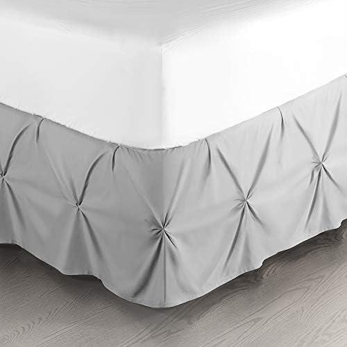 Amazon.com: Nestl Light Grey Bed Skirt Queen Size, Pinch Pleat Queen Bed Skirt, 14" Inch Drop Queen Bedskirt, Hotel Quality Light Grey Bed Skirts, Microfiber Bedskirt for Queen Bed, Light Grey Queen Bed Skirt : Home & Kitchen