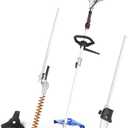 WILD BADGER POWER 26cc Weed Wacker Gas Powered, String Trimmer/Edger, Pole Saw, Hedge Trimmer and Brush Cutter Blade, 4-in-1 Multi Yard Care Tools, Rubber Handle & Shoulder Strap Included