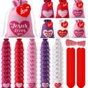 Sweetude 50 Pcs Valentine's Day Burlap Gift Bags with Heart Tag 4 x 6 Inch Jesus Loves You Small Drawstring Bags Reusable Goody Treat Pouches for DIY Crafts Wedding Favors Easter Christian Religious