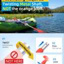OCEANBROAD Telescoping Emergency Paddle 21''-42''Assembling Required/26''-54'' Aluminium Shaft for Kayaking Boating Canoeing River Tubing (Orange)