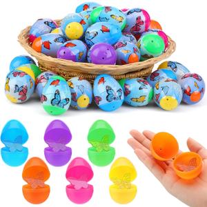 Civaner 72 Pcs/36 Set Prefilled Religious Easter Eggs for Kids with New Life in Jesus Growing Butterflies Religious Eggs with Wrapper Basket Stuffers for Easters Sunday School Holy Week Party Favors