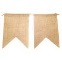 LWR CRAFTS Burlap Bunting Banner Swallow-Tailed Flags 15 Pieces 15 feet