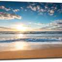 YYYYHPP YP1975 Beach Pictures Wall Art Beach Sunrise Over The Tropical Sea Pictures Print on Canvas Beach Wall Decor Beach Paintings for Home Decor Stretched and Framed Easy to Hang, 58"L x 29"W