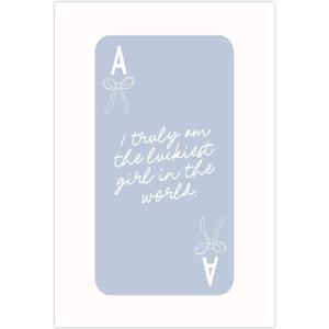 3 x Lucky Girl Syndrome Poster Trendy Ace Card Print Blue Bow Wall Art Casino Theme Party Poker Art Poster Preppy Girly Dorm College Apartment Coquette Room Decor8x12inch Unframed (POK06) 3 x Lucky Girl Syndrome Poster Trendy Ace Card Print Blue Bow Wall Art Casino Theme Party Poker Art Poster Preppy Girly Dorm College Apartment Coquette Room Decor8x12inch Unframed (POK06)