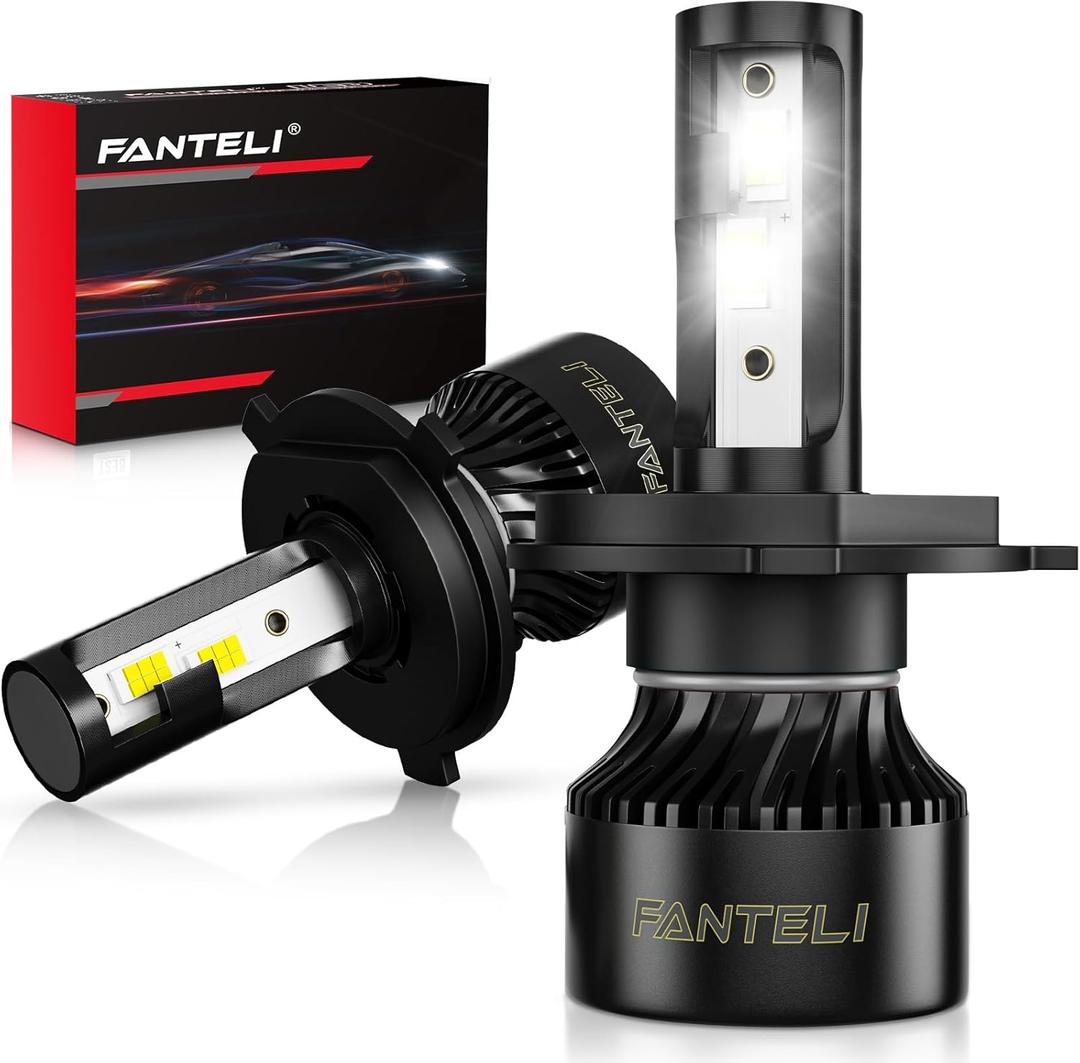 2x H4 LED Bulb, 40000LM 900% Brighter 1:1 Size LED Lights, No Adapter Required, 9003 Bulb 6500K Cool White IP68 Waterproof, License Plate Lights